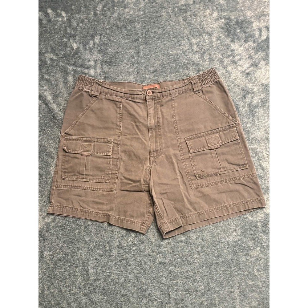Great Northwest Clothing Company Mens Cargo Shorts 36 Brown Cotton Canvas Solid